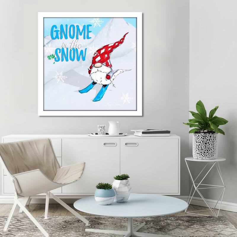 "Ski Gnomes I (Square)" Print on Acrylic