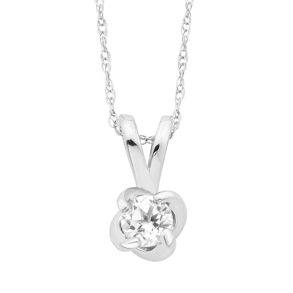 Sterling Silver Birthstone Swirl Pendant with 18" Chain - N/A. Opens flyout.