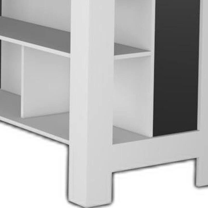 HomeRoots White And Dark Brown 41" Kitchen Island Set With Storage - 40.5' X '35.4' X '27.5