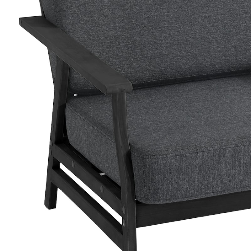 Outdoor 2 Set Teak Wood Club Chairs Set with Cushion