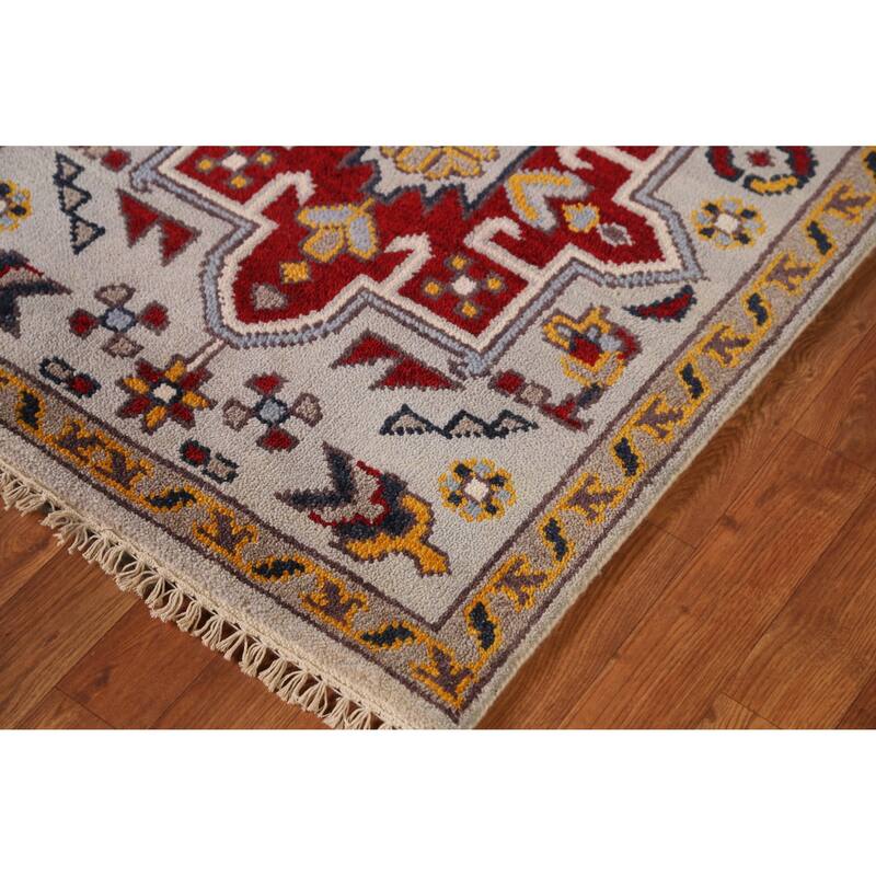 Heriz Serapi Indian Runner Rug Hand-Knotted Wool Carpet - 2'8" x 8'0"