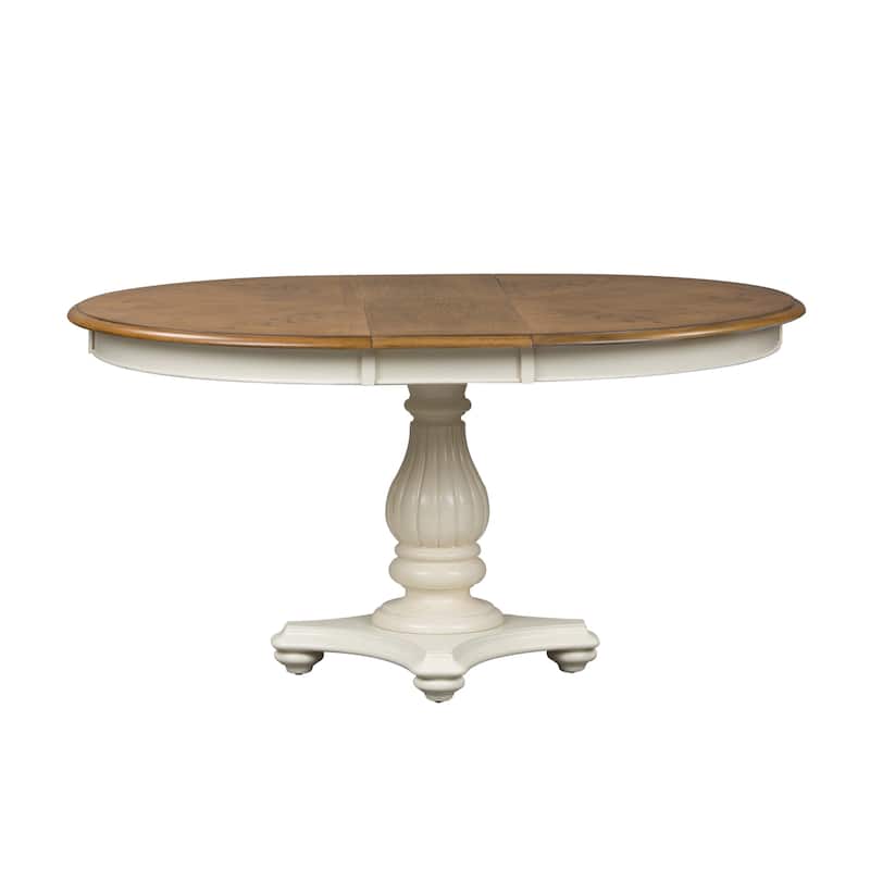 The Gray Barn Arctic Arrow 48x60 Single Pedestal Oval Dinette Table - White