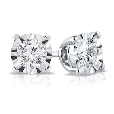 Auriya 14k Gold 3/8ctw Round Diamond Stud Earrings (G-H, VS1-VS2)