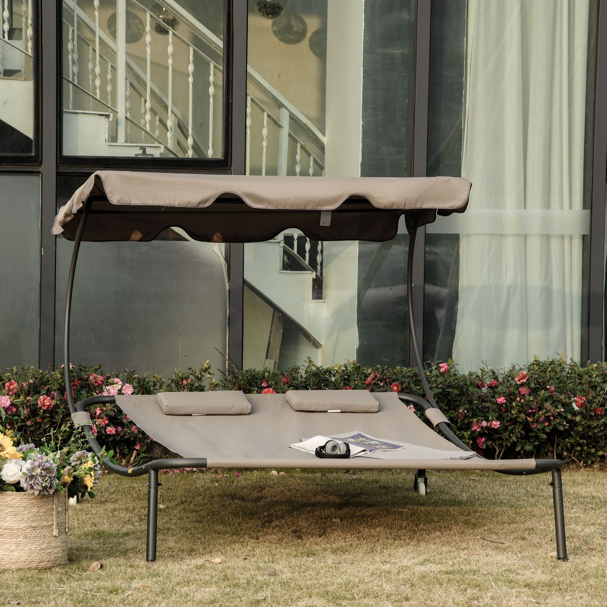 Outsunny 3 person outdoor clearance patio daybed