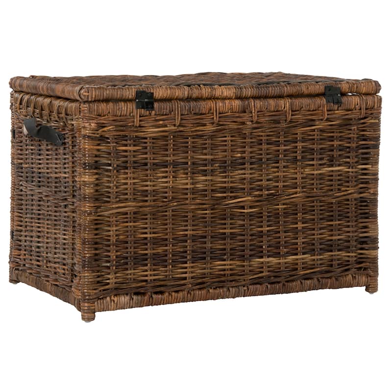 Happimess Michael 35" Wicker Storage Trunk, Brown - Butterscotch