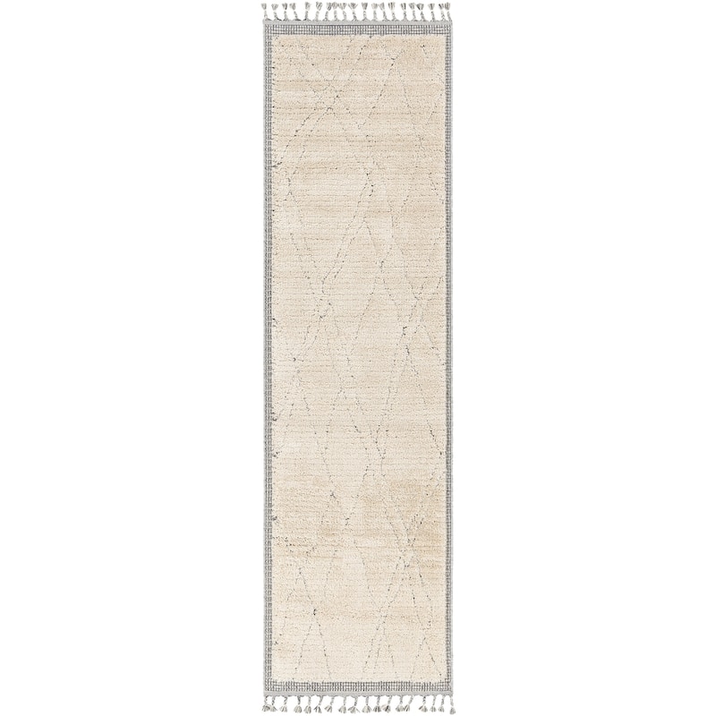 Livabliss Sousse Scandi Farmhouse Solid Area Rug - 2'10" x 10' - Beige/Grey