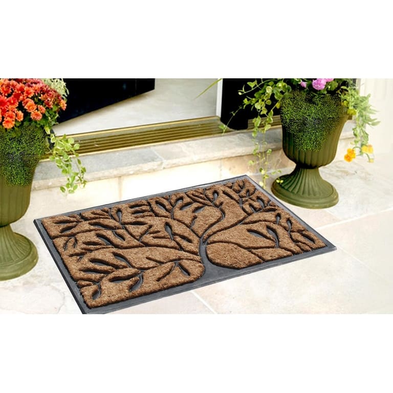 A1HC Handcrafted Molded Rubber and Coir Doormat