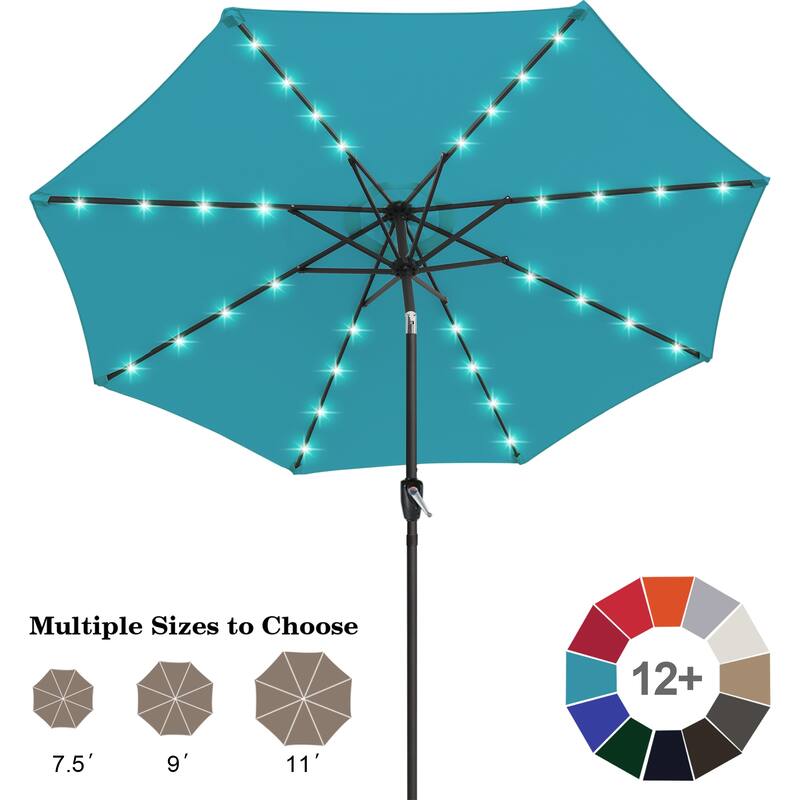 ABCCANOPY 10.5FT Outdoor Patio Solar Umbrella with 32LED Lights