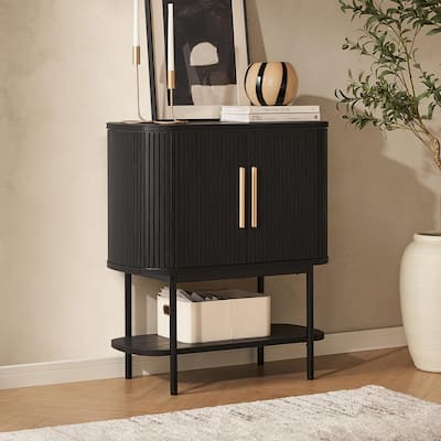 mopio Quin Storage Cabinet, Tambour Fluted Entryway Accent Sofa Tables
