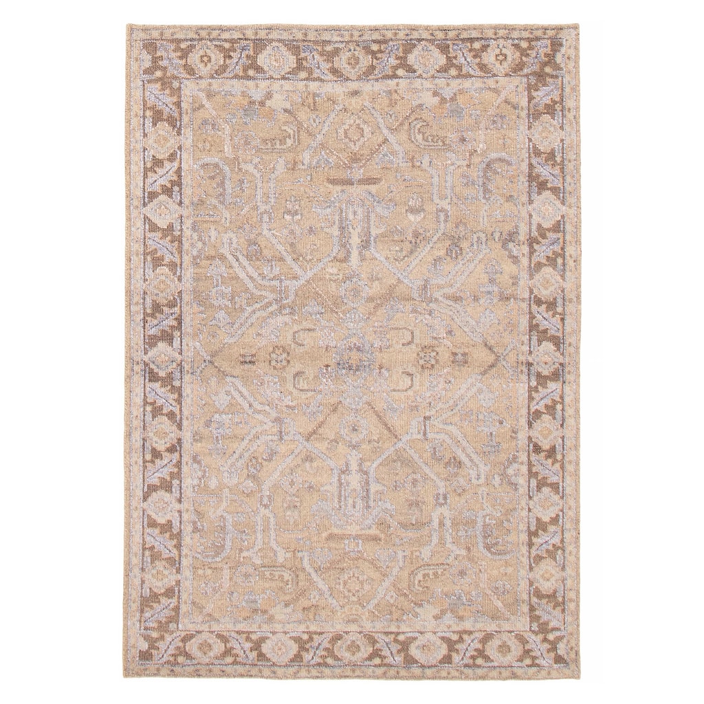 ECARPETGALLERY Hand-knotted Jules Serapi Tan Silk, Wool Rug - 5'3 x 7'7