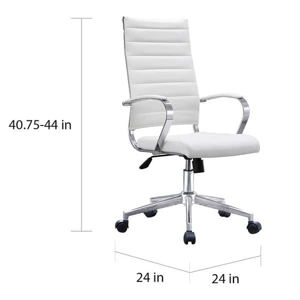 Shop 2xhome Modern White High Back Office Chair Ribbed Pu Leather Manager Tilt Conference Room Computer Desk Boss Task Executive Boss Overstock 15077823