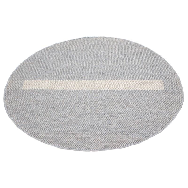 ECARPETGALLERY Braid weave Sienna Grey Wool Rug - 5'10 x 5'10