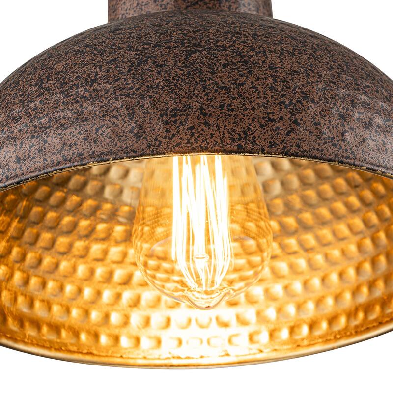 Industiral Farmhouse Small Hammered Dome Pendant Lights for Kitchen Island - Copper - W10.24"