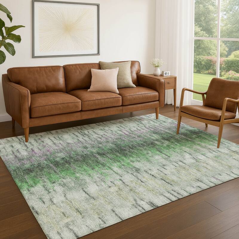 Machine Washable Indoor/ Outdoor Contemporary Ombre Chantille Rug