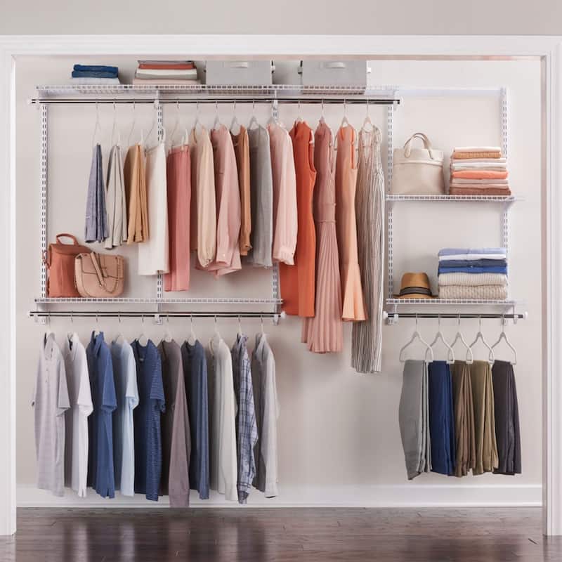 Rubbermaid Configurations 4 to 8 Ft Custom Closet Organizer Kit, White (2 Pack) - 70
