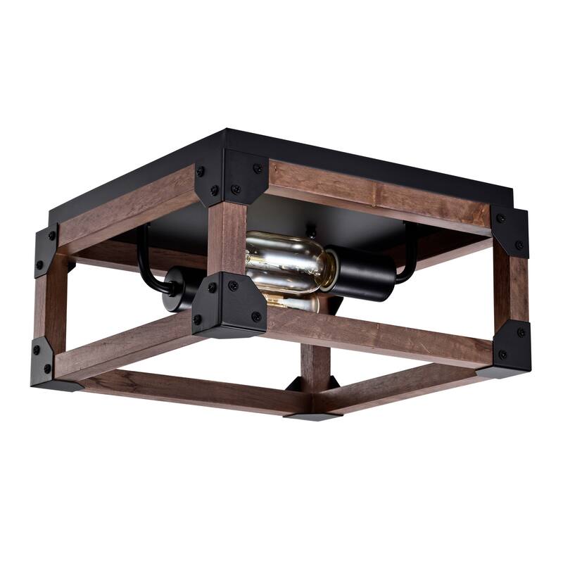 Irmina 12 Inch Industrial Farmhouse Flush Mount with 2-Light