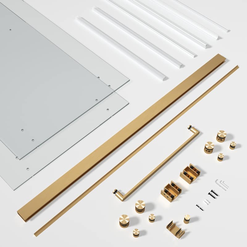 SP Series 44" - 48" W x 77" H Contemporary Frameless Double Sliding Shower Door with 3/8" Clear Tempered Glass
