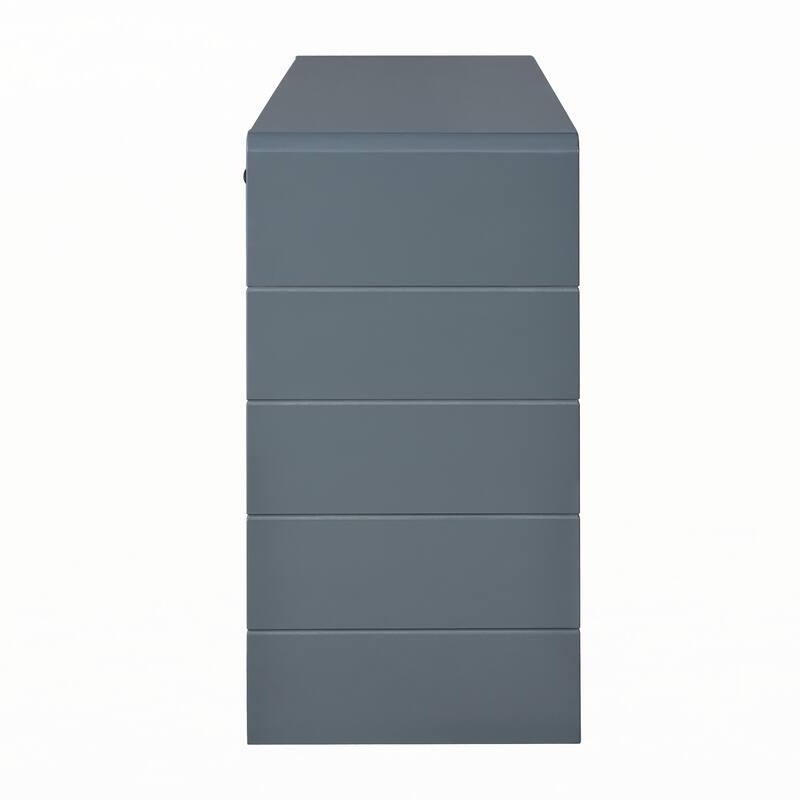 Curved Console Table with Storage,Navy