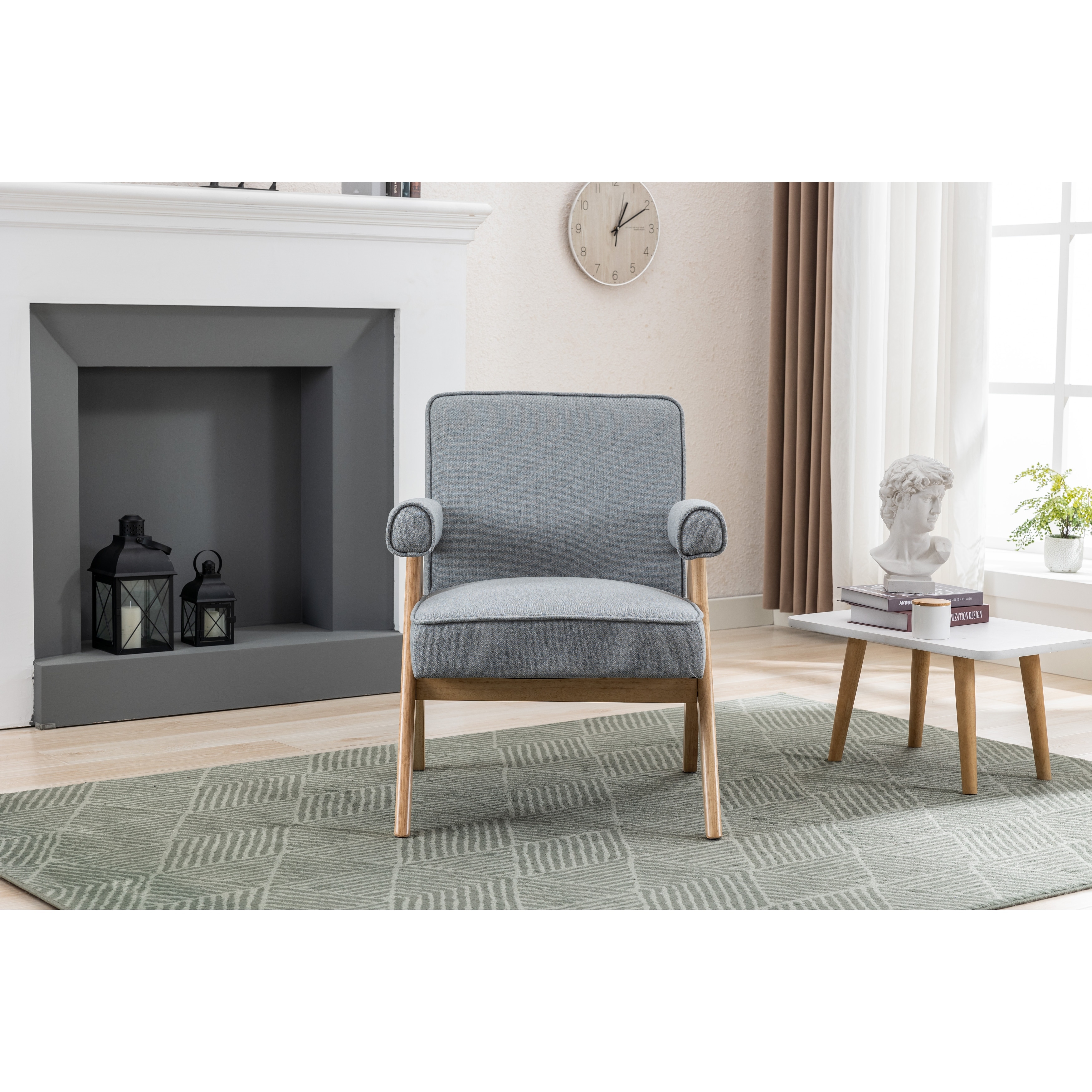 Accent chair with best sale light wood legs