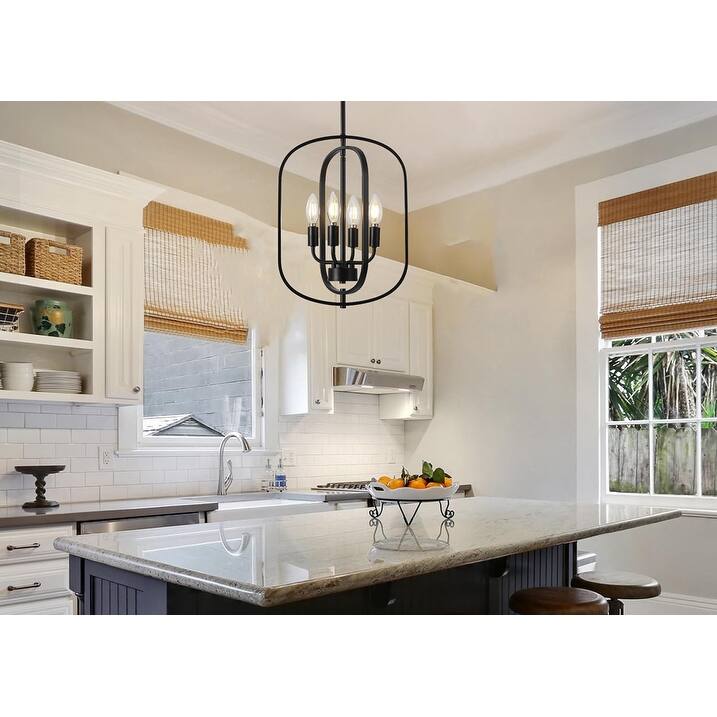 4 Light bulb light black kitchen light metal pendant light