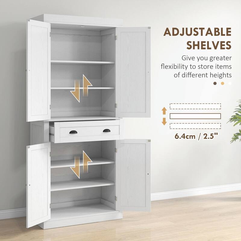 72.5" Traditional Freestanding Kitchen Pantry Cabine