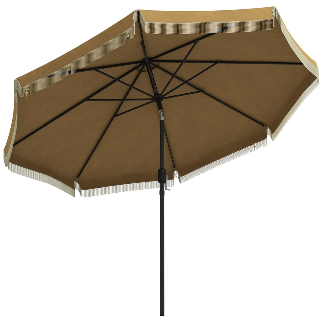 9ft Patio Umbrella with Push Button Tilt, Crank, and Vented Canopy for Outdoor Use