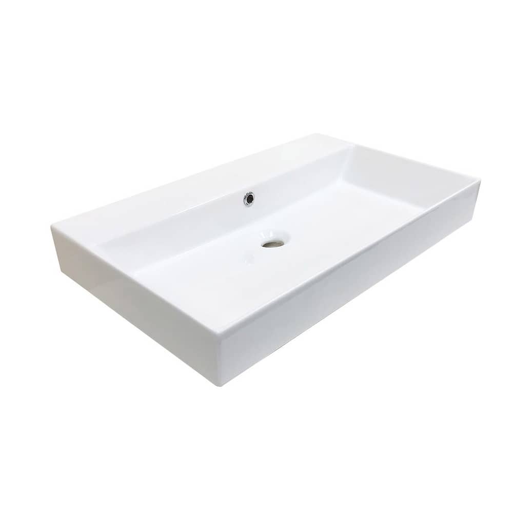 WS Bath Collections Energy 27-5/8" Rectangular Ceramic Vessel or Wall