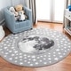 preview thumbnail 10 of 60, SAFAVIEH Carousel Kids Aine Moon Rug Light Grey/White - 3' Round