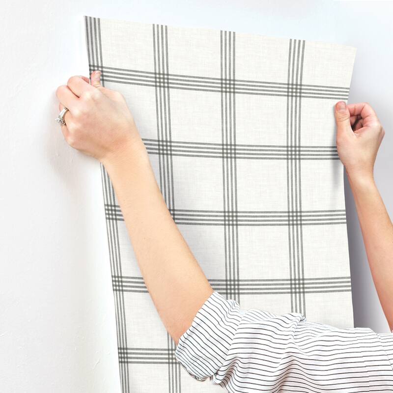 Chesapeake Twain Charcoal Plaid Wallpaper