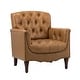 preview thumbnail 2 of 68, HULALA HOME Wemer Traditional Genuine Leather Armchair with Tufted Back