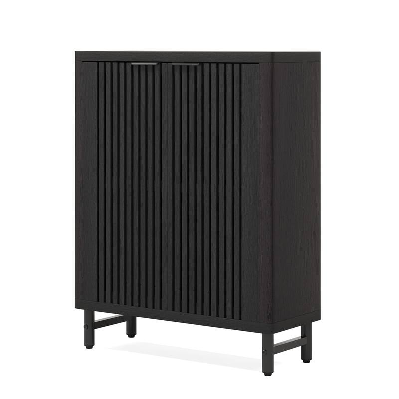 6-Tier Shoe Storage Cabinet with Louvered Doors for Living Room