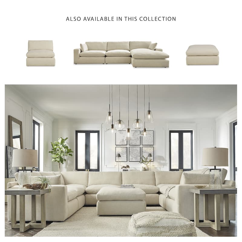 Signature Design by Ashley Elyza Beige 3-Piece Sectional with Chaise - 144" W x 68" D x 36" H