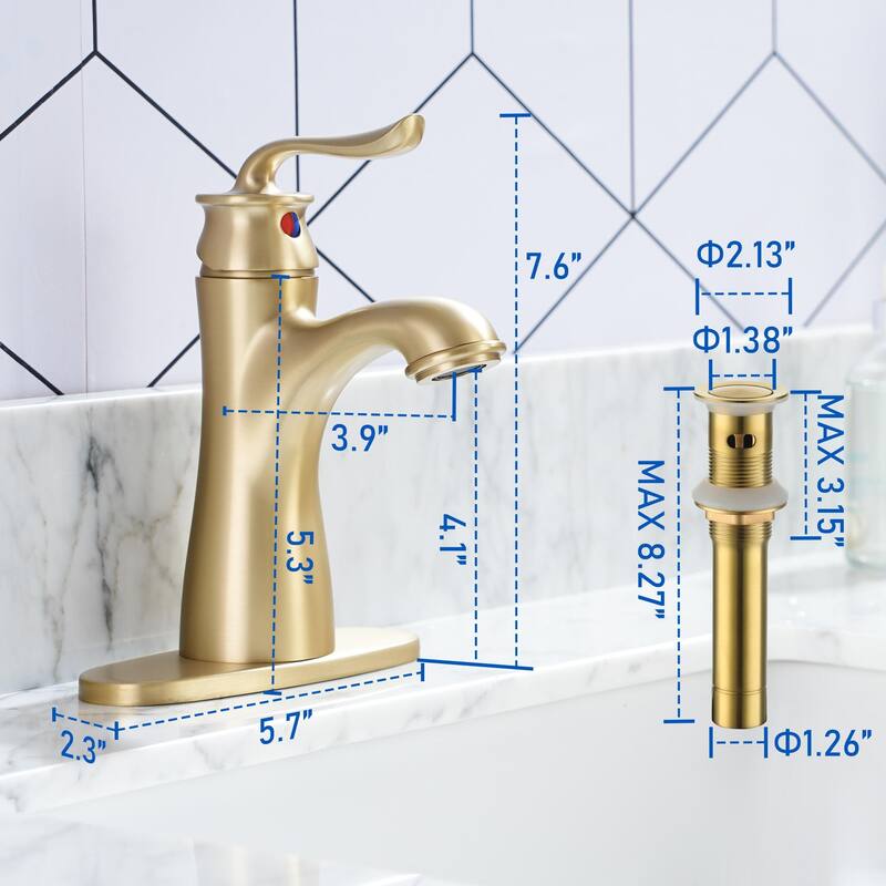 Single Handle Bathroom Faucet with Pop Up Drain
