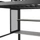 preview thumbnail 5 of 10, Full Size Metal Loft Bed with Wardrobe, Desk, Storage Shelves, Black