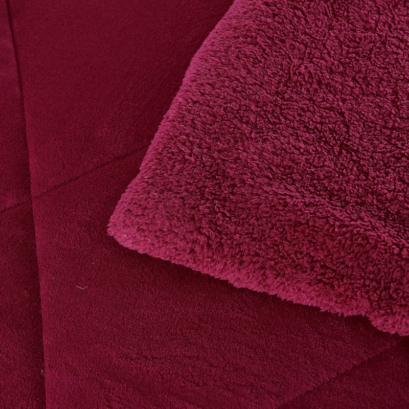 Fleece/ Sherpa Down Alternative 3-piece Comforter Set