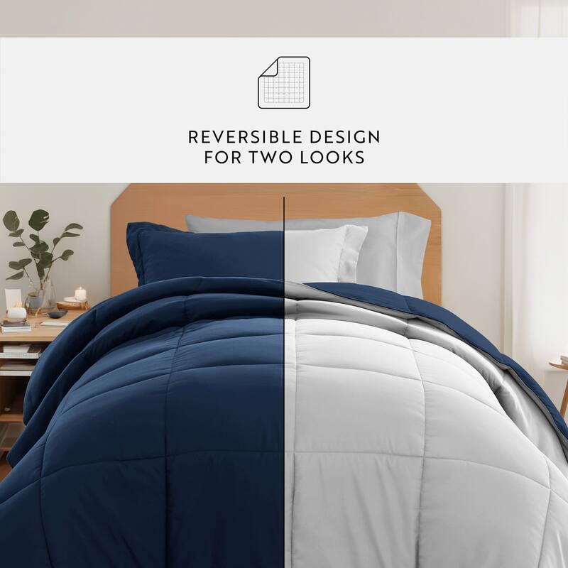 8pc Twin XL Solid Dorm Bedding Bundle