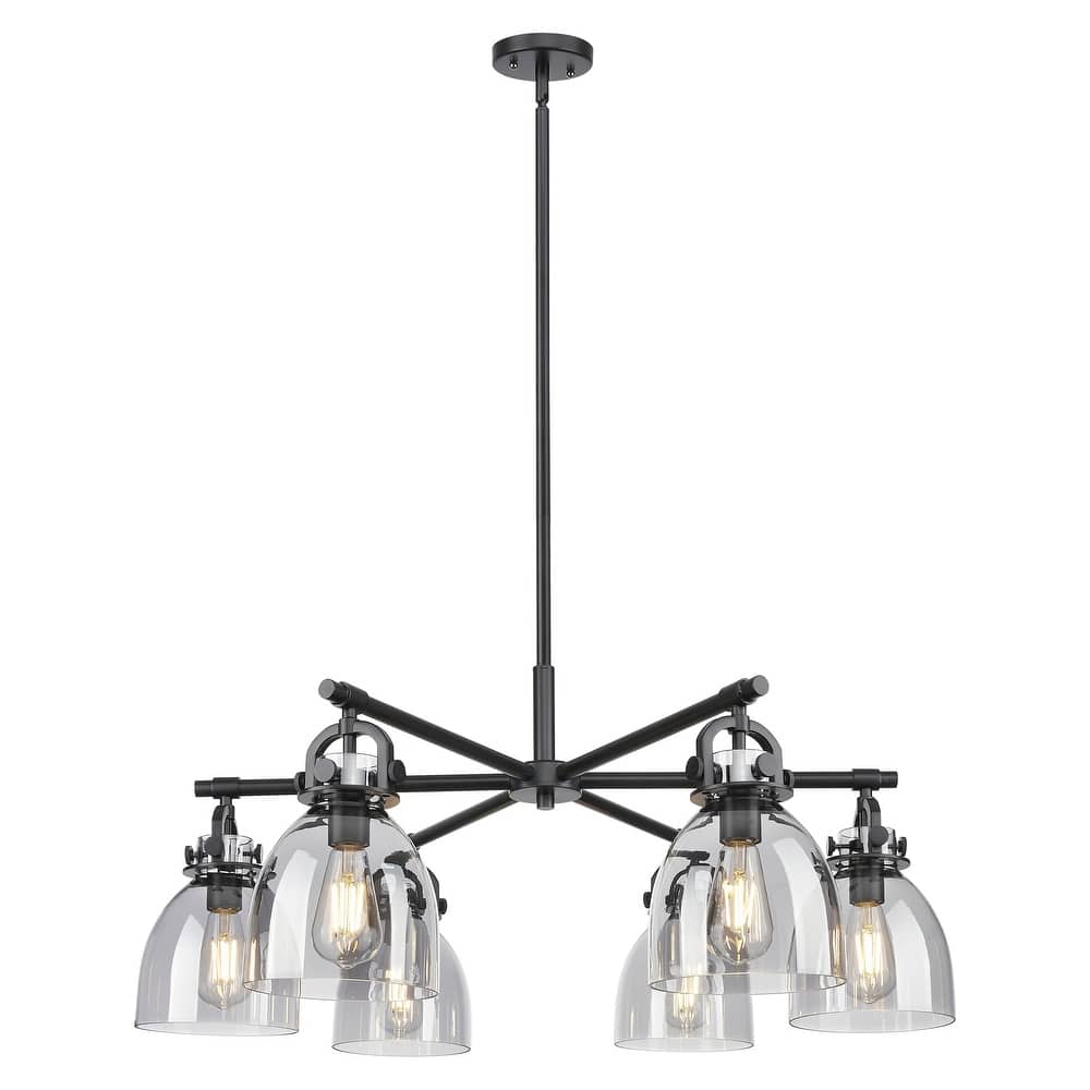 Innovations Lighting Downtown Urban - Newton Bell - 6 Light 26" Stem Hung Arched-Frame Chandelier