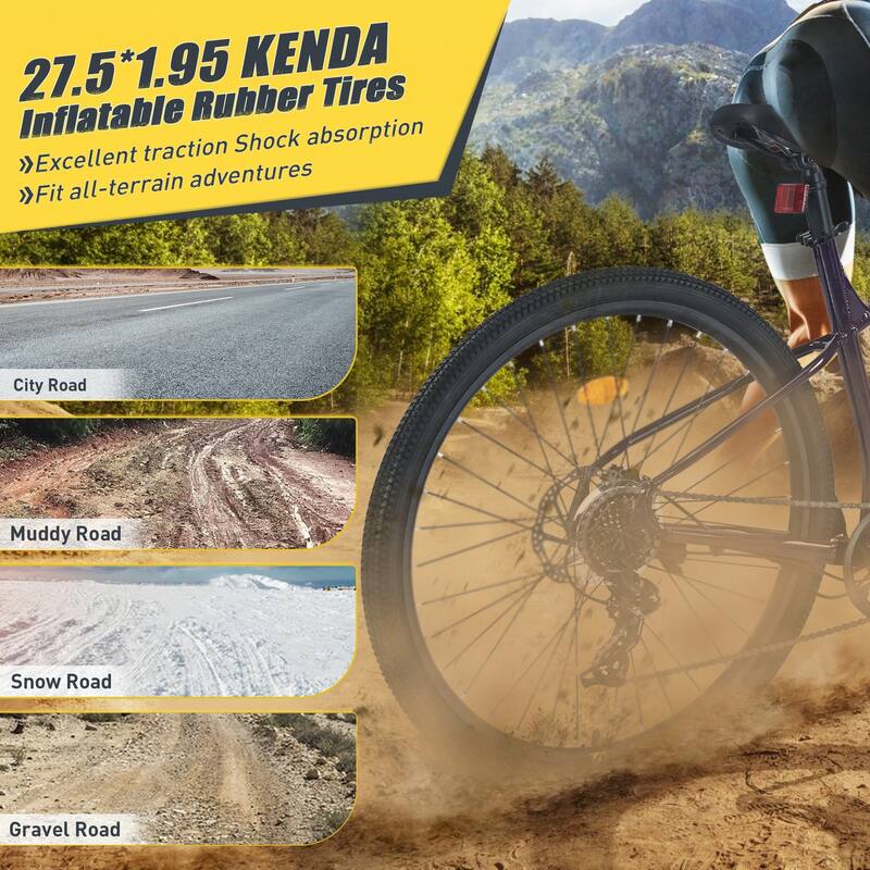 27.5 Inch Wheels 21 Speed Mountain Bike, Front Suspension