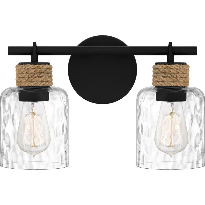 Baltic 2-Light Matte Black Vanity Light