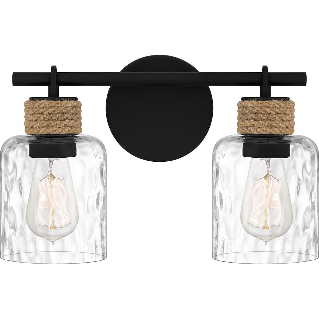 Baltic 2-Light Matte Black Vanity Light