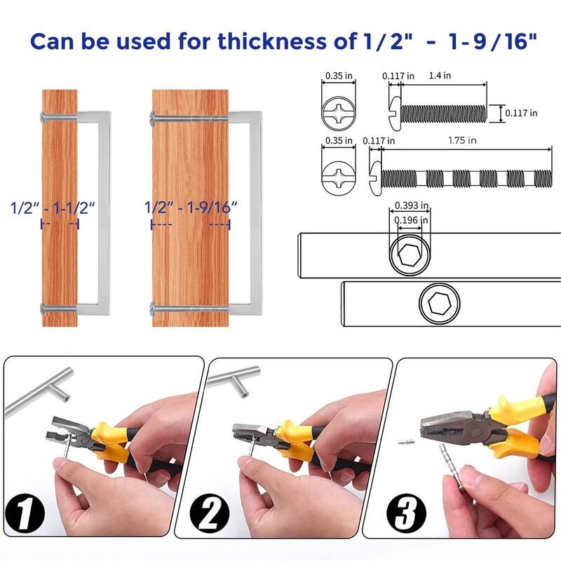 18 Pack 8 Inch Kitchen Square Cabinet Handles - 8.5"L x 0.5"W