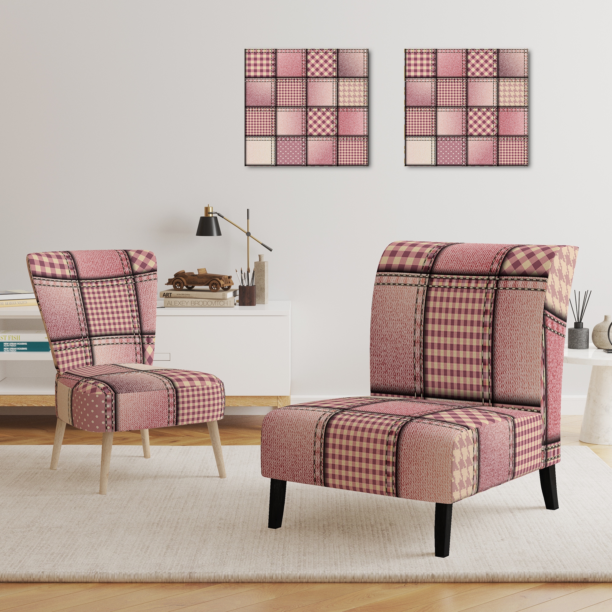 Pink on sale patchwork chair
