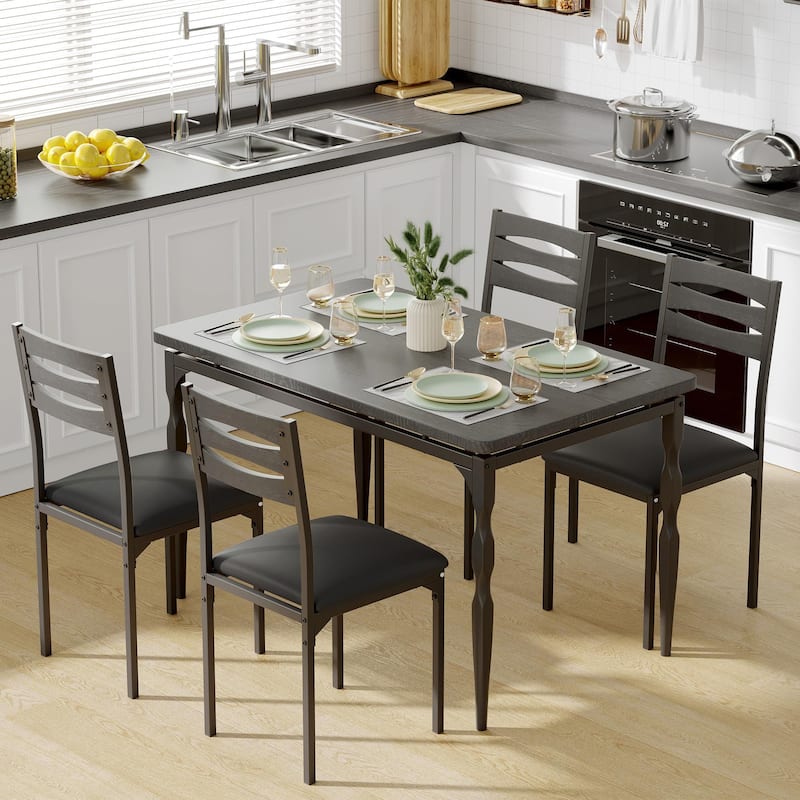 Industrial Style Kitchen Table Set for 4