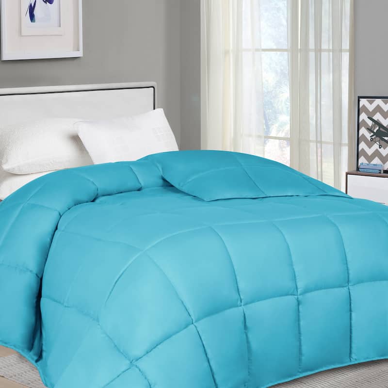 Superior Oversized All Season Down Alternative Reversible Comforter - King - Winter Blue