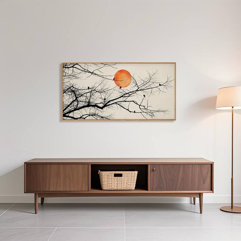 Retro Tree Drawing Wall Decor, Nature Botanical Wall Painting