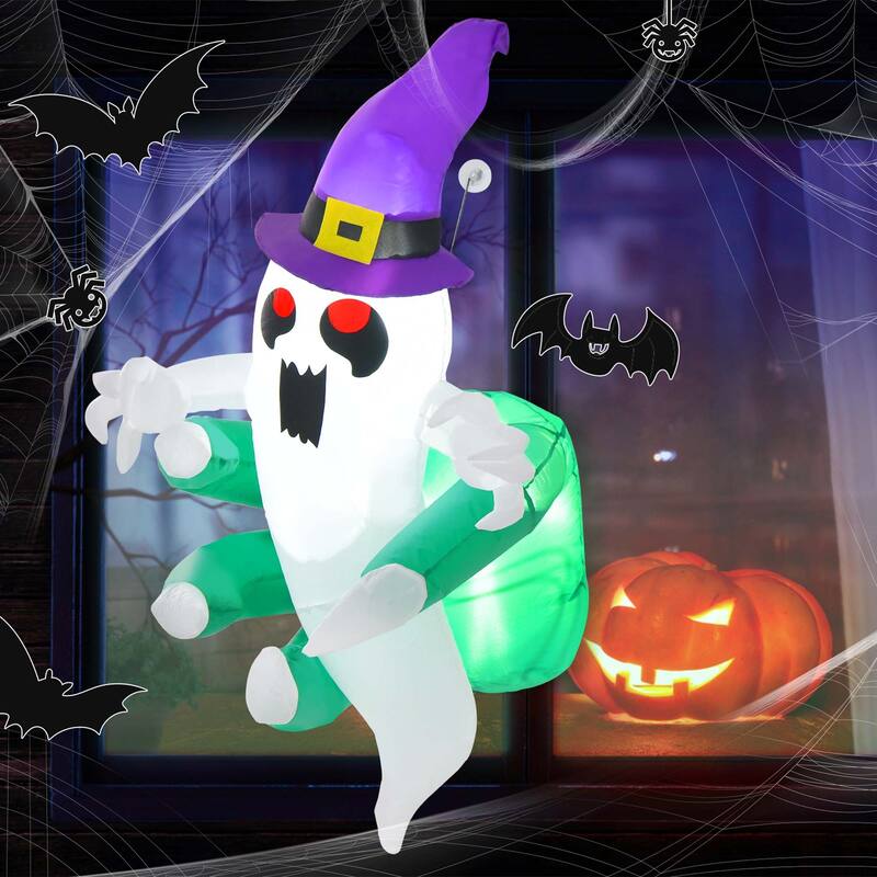 Costway 3.6' Halloween Inflatable Ghost Indoor Outdoor Blow Up Flying - See Details - Multi