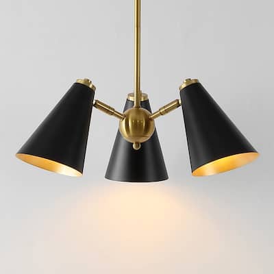 SAFAVIEH Lighting Naveeda 3-light Adjustable Pendant Chandelier (LED Bulbs Included) - 21 in. W x 21 in. D x 14-44 in. H