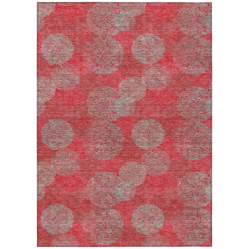 Machine Washable Indoor/ Outdoor Boho Sphere Chantille Rug