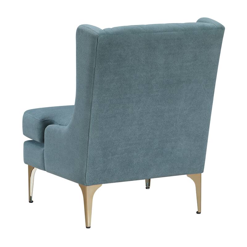 Margo 28" Chenille Accent Chair - Brushed Gold Finish Metal Legs