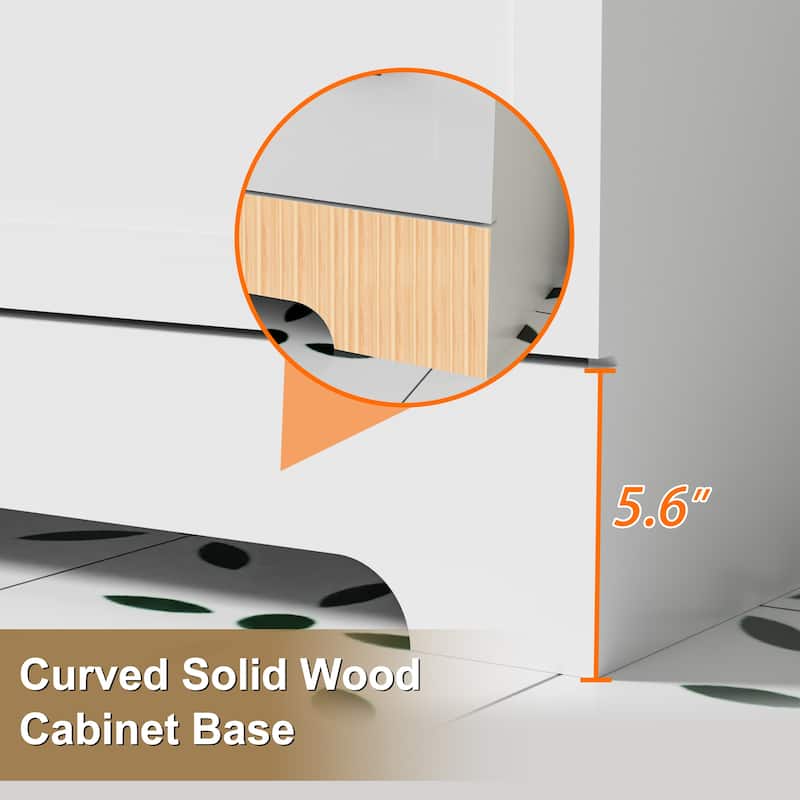 Wavy Line 30"/36"/48" Bathroom Vanity Set with Sink & Faucet